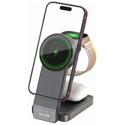 Swissten skládací bezdrátová nabíječka magfold 3v1 25w černá (kompatibilní s magsafe) | Zboží Auto Swissten skládací bezdrátová nabíječka magfold 3v1 25w černá (kompatibilní s magsafe) | Zboží Auto