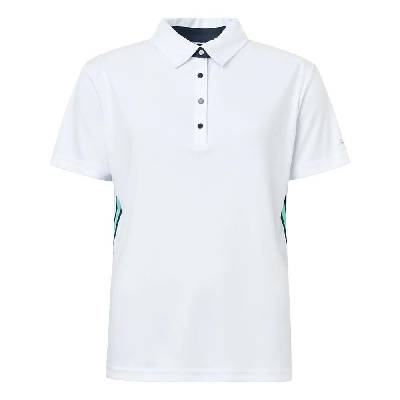 Блуза с яка Abacus golf Cherry Stripe Woman Short Sleeve Polo - White (Aqua / White)