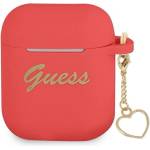 Guess Калъф Guess GUA2LSCHSR за AirPods 1/2, червен, Silicone Charm Heart Co (GUE002011-0)