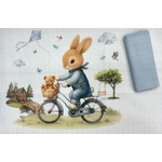 Bambino Casa Муселинови пелени Bambino Casa - Blu Rabbit Bicycle, 2 броя, 80 х 80 cm (3930) - baby