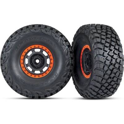 Traxxas Гуми монтирани на джанти за Traxxas UDR Tires and wheels, assembled, glued Unlimited Desert Racer wheels, black with orange TRX8472 (TRX8472)