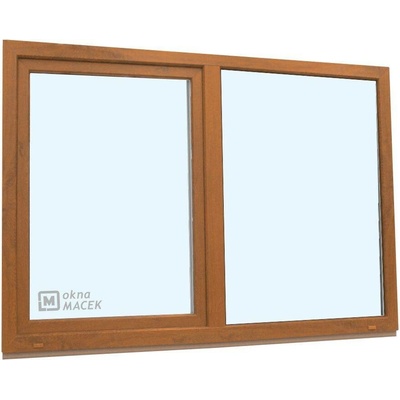 KÖMMERLING Plastové okno - 70 AD, 1800x1200 mm, FIX/OS, zlatý dub zlatý dub/zlatý dub