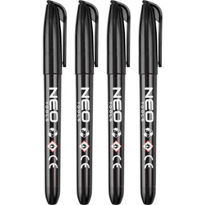 Stavební popisovač NEO TOOLS – černý, permanentní, voděodolný, olejový, sada 4 ks – Sleviste.cz
