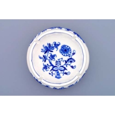 originálny porcelán Dubí Cibulák popolník guľatý s výrezmi 13 cm cibulový porcelán