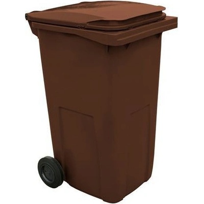 Manutan Plastová vonkajšia odpadová nádoba na triedený odpad, 240 l, hnedá