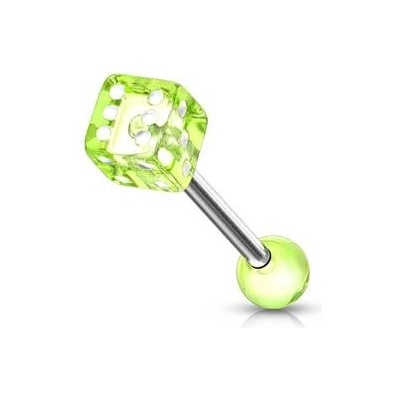 Šperky4U piercing do jazyku hrací kostka PJ01087-G