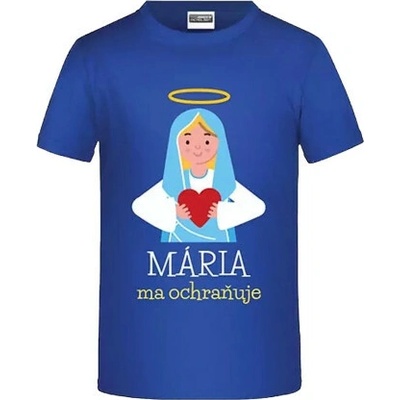 Tričko Mária ma ochraňuje modré