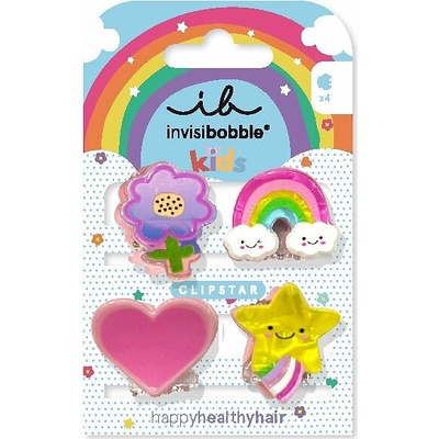 Invisibobble CLIPSTAR KIDS Happy World - Sponka do vlasů 4 ks