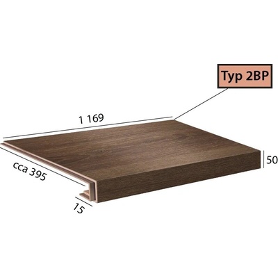 Karndean International Ecoline Step - 2 BP schod s nosom 9554 Dub bush dymový