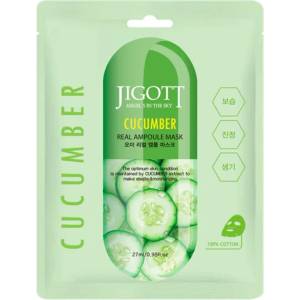 Jigott Cucumber Real Ampoule Mask - Маска за лице с екстракт от краставица 1 бр. /27мл