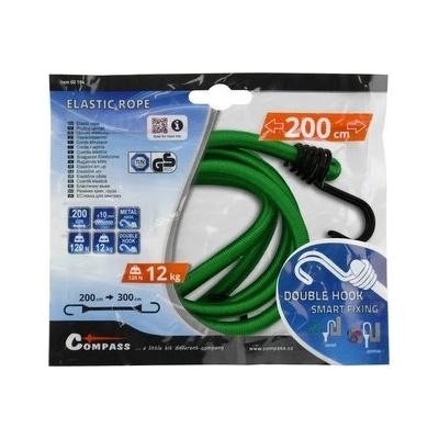 Compass Upínač pružný DOUBLE HOOK 10mm/200cm TÜV/GS