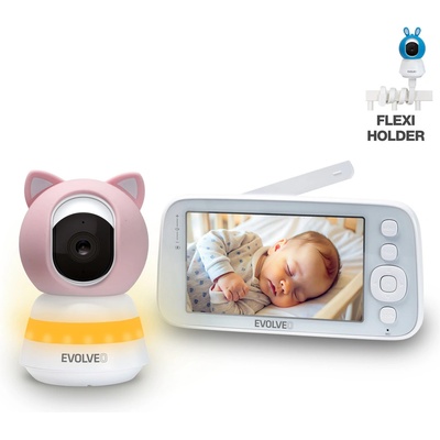 Evolveo Baby Monitor N5 set růžová