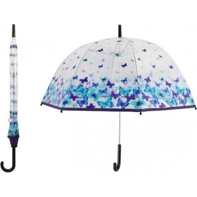 Teddies Прозрачен чадър с пеперуди 80 см