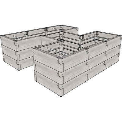 LANIT PLAST, vyvýšený záhon JUWEL TIMBER ERGOLINE H 20479 LG3133 – Zboží Dáma