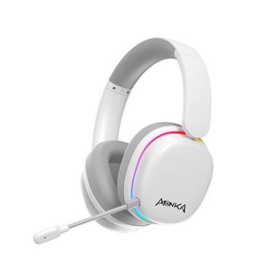 Marvo MONKA ECHO RS, slúchadlá s mikrofónom, biela, podsvietená, Tri-mode HG9070W