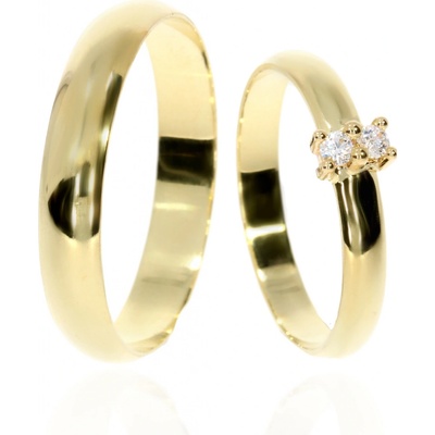 Zlatnictví Helios Zlaté snubní prsteny L 244 Se Zirkony