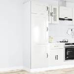 vidaXL Кухненски шкаф, Kalmar, бял гланц, инженерно дърво (853629)