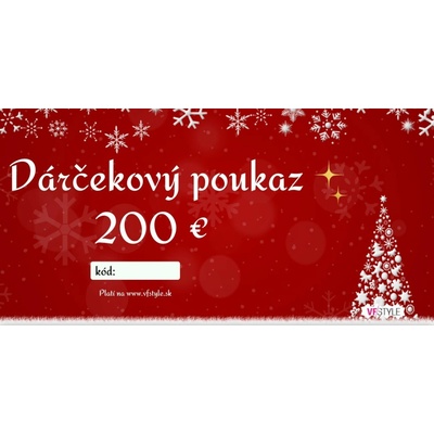 Darčekový poukaz VFstyle.sk na nákup v hodnote 200 €