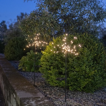 Star trading LED solárne osvetlenie Firework SET 2ks čierne 45x LED ca. 25x60 cm