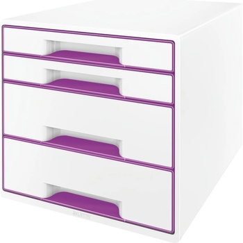 Leitz Wow box 4 zásuvky purpurový