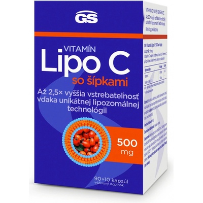 GS Vitamin Lipo C 500mg se šípky 90 + 10 kapsúl