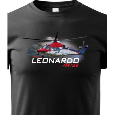 Dětské tričko Leonardo AW139 Rescue ČernáCanvas Dětské tričko Bezvatriko.cz 3248