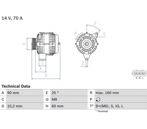 Alternátor BOSCH 0 986 040 461
