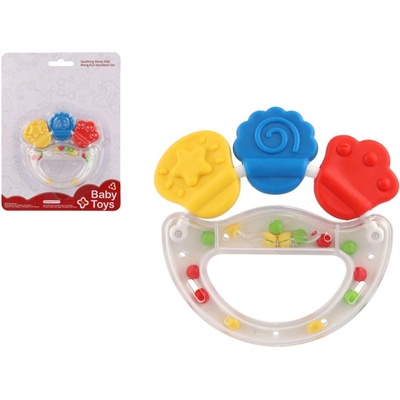 Teddies Chrastítko/Kousátko plast/silikon 10cm na kartě