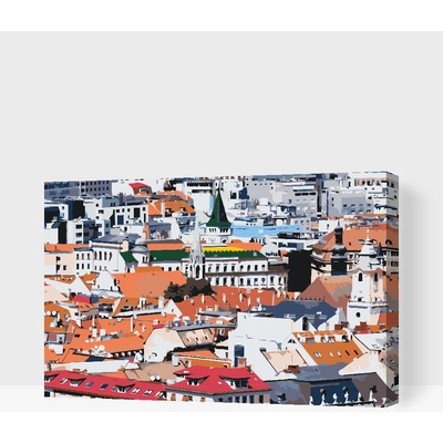 Vymalujsisam.cz Malování podle čísel Výhled na město Bratislava Velikost 40 x 60 cm Rámování Na kartonové desce