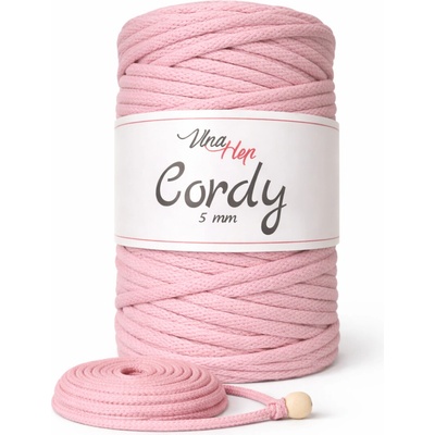 Cordy 5 mm světle růžová 8004