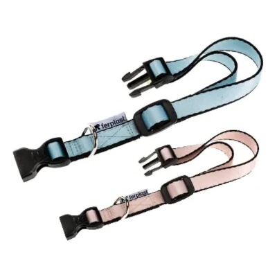 Ferplast - Club Puppy - Регулируем нашийник с пластмасова катарама, за кучета с обиколка на врата 30-44 см/15мм. - розов, син
