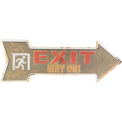 Plechová cedule Exit doprava - 46*15 cm - Clayre & Eef