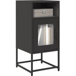 vidaXL Нощно шкафче черно 36x39x78 cm Студено валцувана стомана (853410)