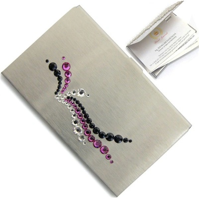 Mont-Bleu Vizitkář se Swarovski Elements vlnka Fuchsia