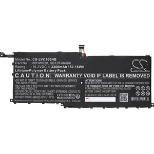 Cameron Sino Батерия за лаптоп LENOVO ThinkPad X1 20FBS0L900, ThinkPad X1 Yoga 20FQA04TAU, 00HW028 LiPo 15.2V 3300 mAh CAMERON SINO (CS-LVC100NB) - megamag