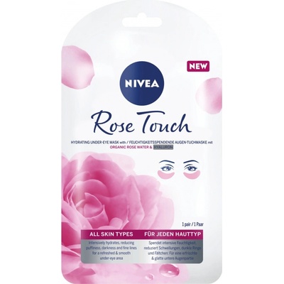 Nivea Rose Touch Hydrating Under Eye Hydrogel Mask Грижа за очите 1pcs