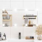 vidaXL Стенно огледало с LED лампи 40x80 см стъкло правоъгълно (3189153)