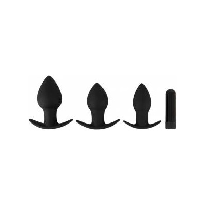 Boss of Toys Black Velvets Anal Training Silicone Plug Set with 10-Mode Vibrating System