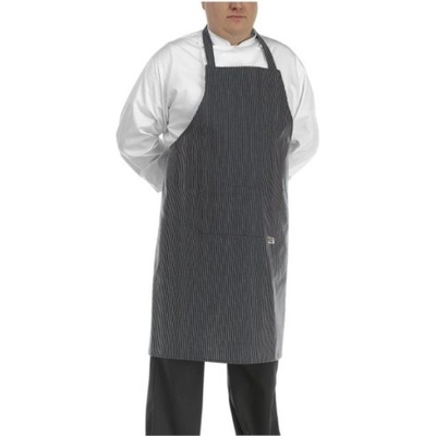 Egochef zástera ku krku BIG BOY SIR jemné biele pásy