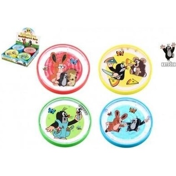 KRTEK Hra kuličkové bludiště labyrint kulatý 9cm Krteček plast 4 barvy