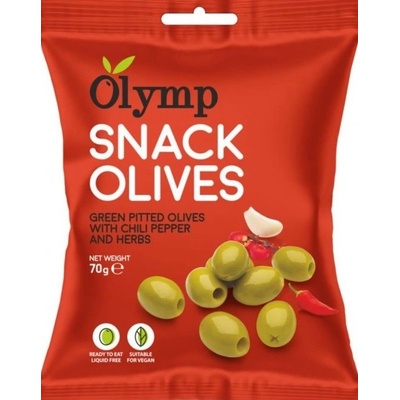 Olymp Snack Zelené Olivy bez kôstky s chilli paprikou a bylinkami 70 g