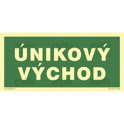 Grafiko | Únikový východ - fotoluminiscenční - Materiál Plast, Rozměr 200x50mm