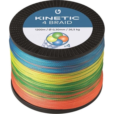 Kinetic Šňůra 4 Braid Multi Colour 1200m 0,35mm 28,3kg