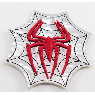 Nažehľovacia záplata - Spider-Man - rozmer 7 cm x 7,5 cm - strieborná, červená, čierna