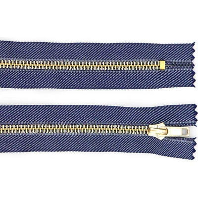 Pro Háčkování Kovový zip nedělitelný 6 cm, Ø 6 mm světle modrý jeans