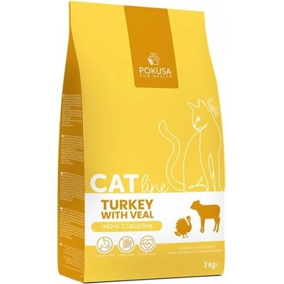 POKUSA CatLine - храна за пораснали котки с телешко и пуешко, 3 кг - Полша