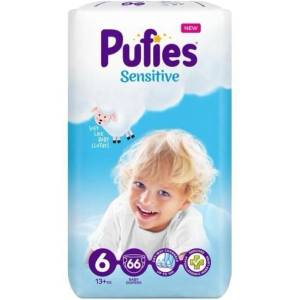 pufies Пелени Pufies Sensitive Extra Large 6, 66 броя (7689)
