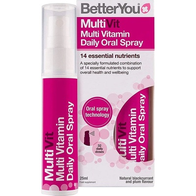 BetterYou Multivitamínový ústny sprej Prírodná čierne ríbezla a slivka 25 ml
