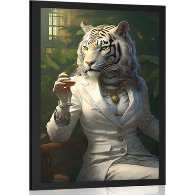 Plakát zvířecí gangster tygřice - 40x60 white