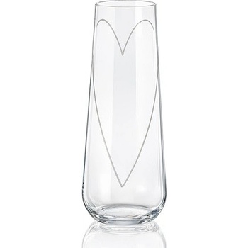 Crystalex GLASS HEART sklenice na prosecco 2 x 250 ml